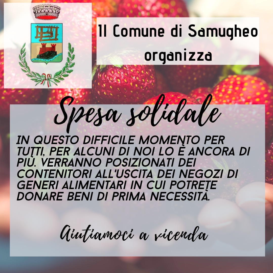 Il Comune di Samugheo promuove l'iniziativa "Spesa solidale"